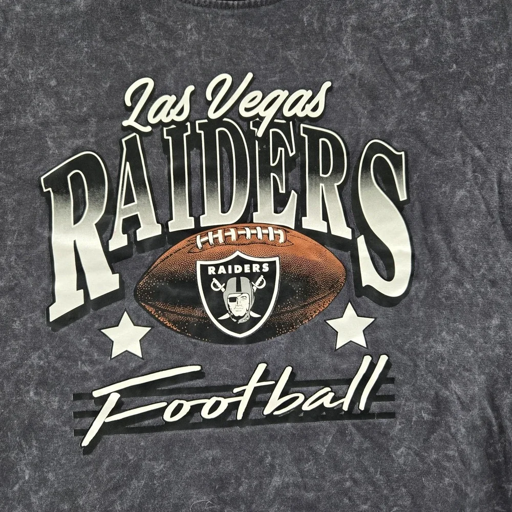 Las Vegas Raiders Boy Shirt L‎ (14/16) Black NFL Football Logo Short Sleeve